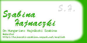 szabina hajnaczki business card